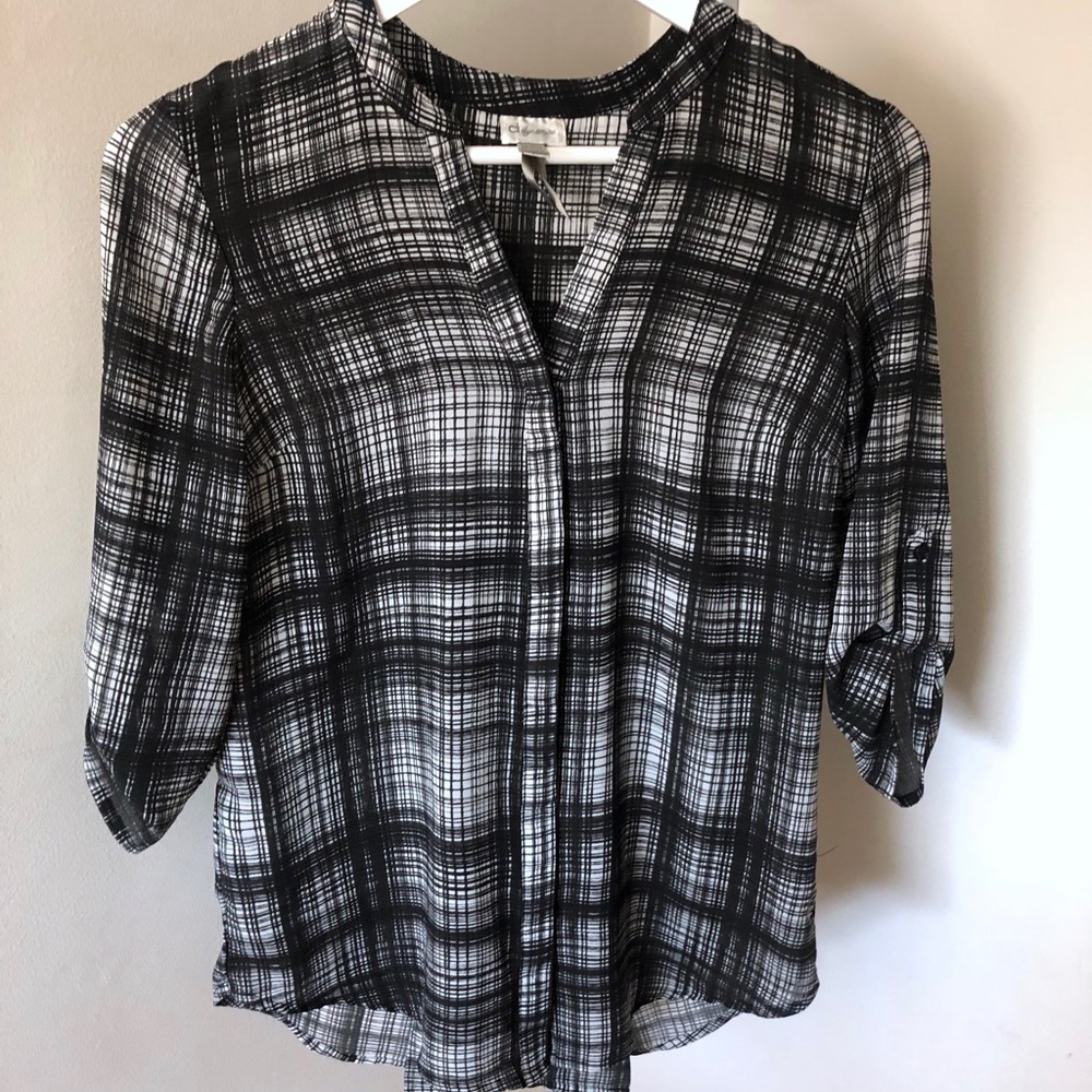 Black and white blouse